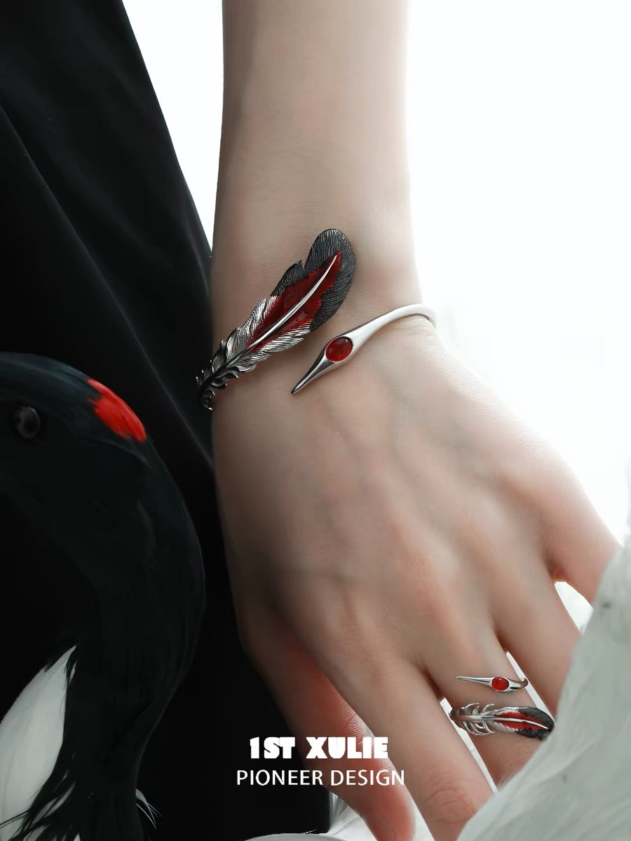 灵鹤浮生 - Spiritual Crane - Cuff Bracelet
