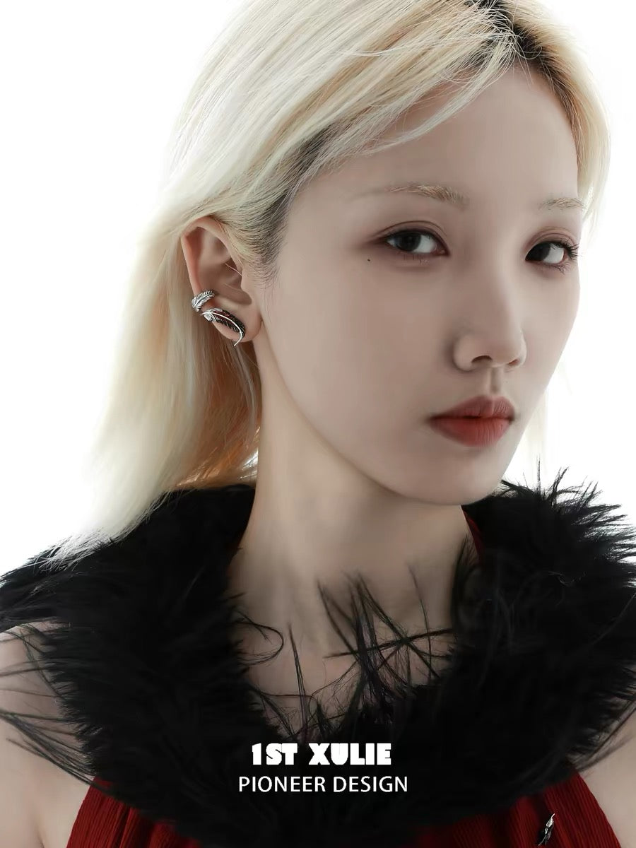 灵鹤浮生 - Spiritual Crane - Asymmetrical Ear Cuffs