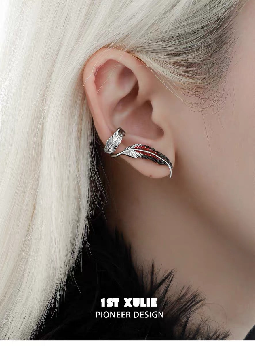 灵鹤浮生 - Spiritual Crane - Asymmetrical Ear Cuffs
