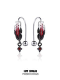 灵鹤浮生 - Spiritual Crane - S925 Silver Screw Back Earrings
