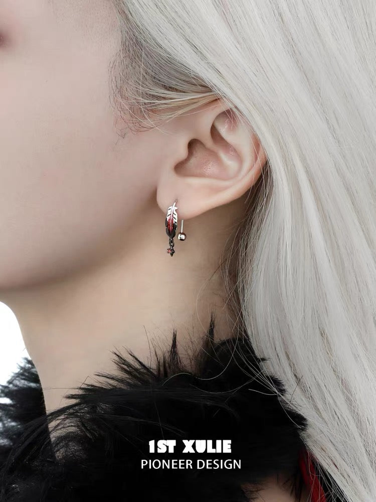灵鹤浮生 - Spiritual Crane - S925 Silver Screw Back Earrings