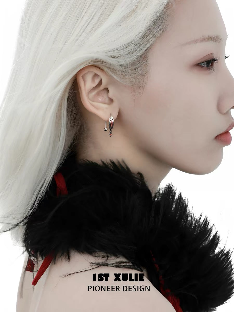 灵鹤浮生 - Spiritual Crane - S925 Silver Screw Back Earrings