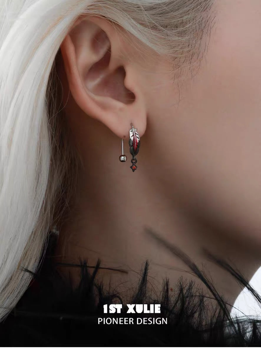 灵鹤浮生 - Spiritual Crane - S925 Silver Screw Back Earrings