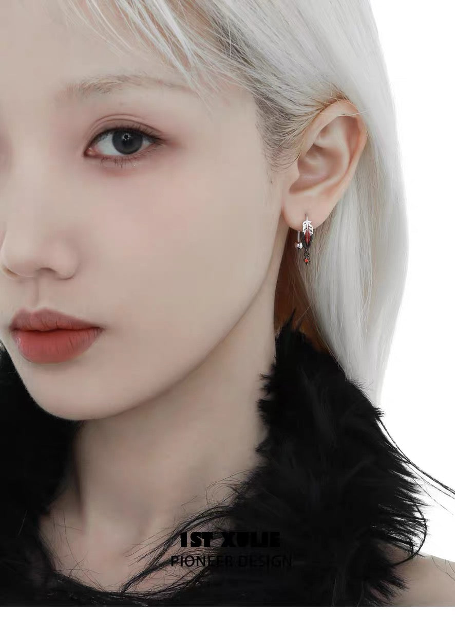 灵鹤浮生 - Spiritual Crane - S925 Silver Screw Back Earrings