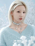 雪国之境 - The Snow Kingdom - Snowflakes Faux Leather Choker